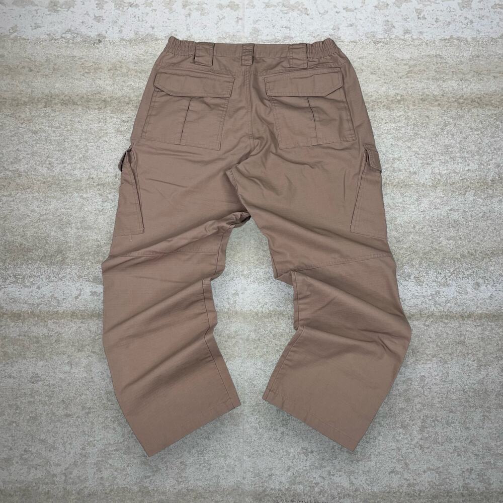 Vintage 90s CQR Tactical Pants 34x30 Baggy Fit Tan Cargos Military Double Knees